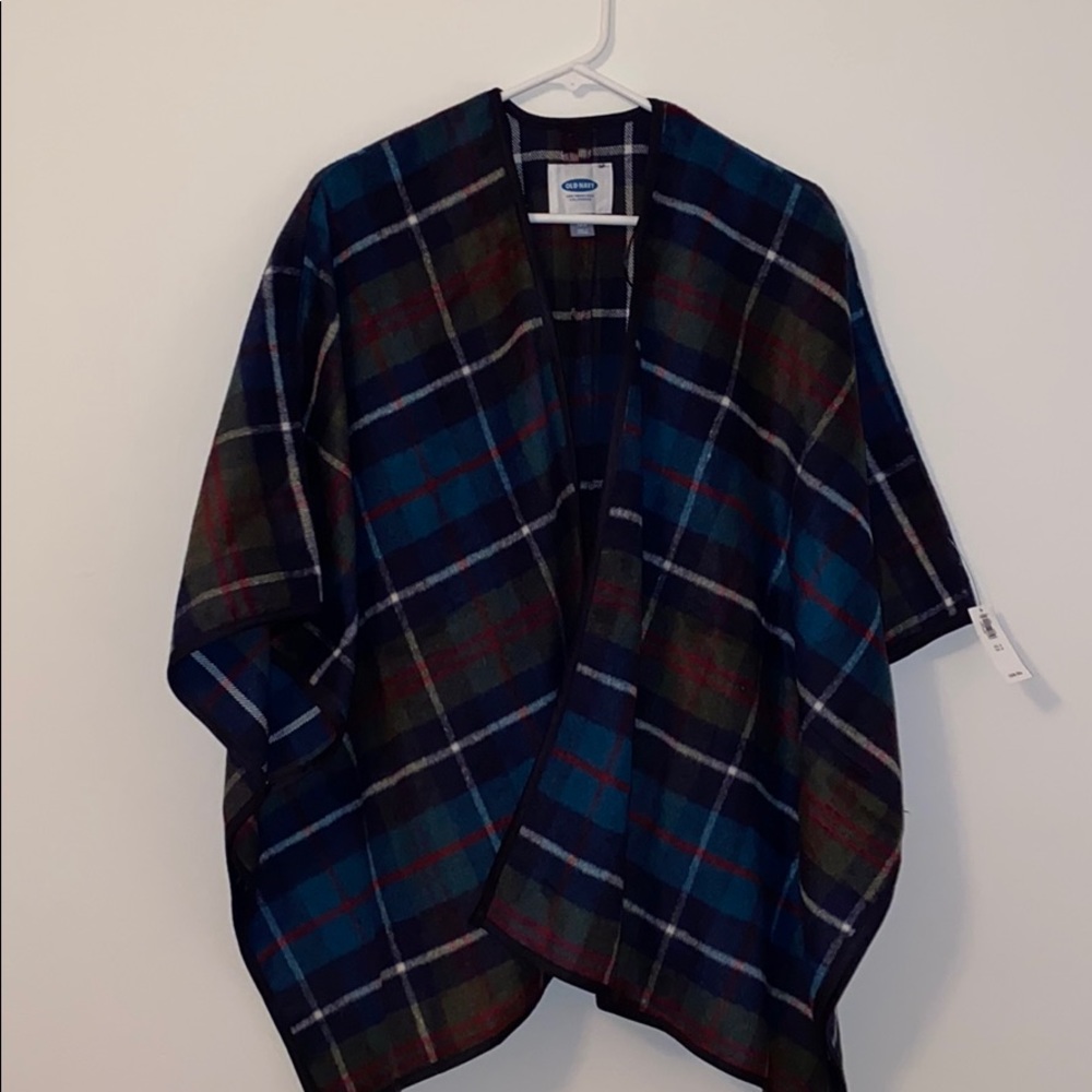 Old navy plaid poncho